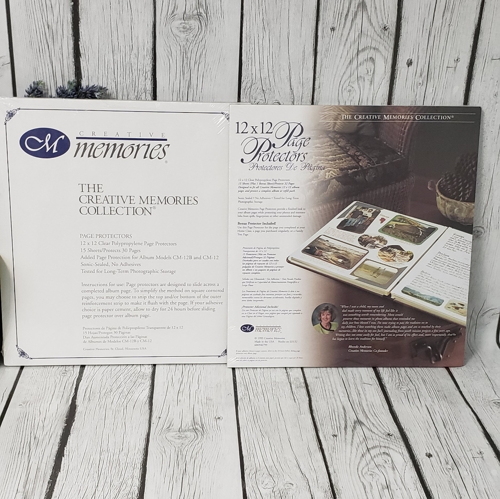 2 - Creative Memories Scrapbook 12x12 Page Protectors 15 Sheets each Pack